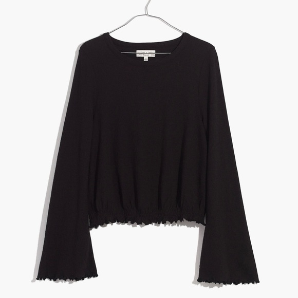 Madewell Texture & Thread Smocked Bell-Sleeve Top - Picture 5 of 9